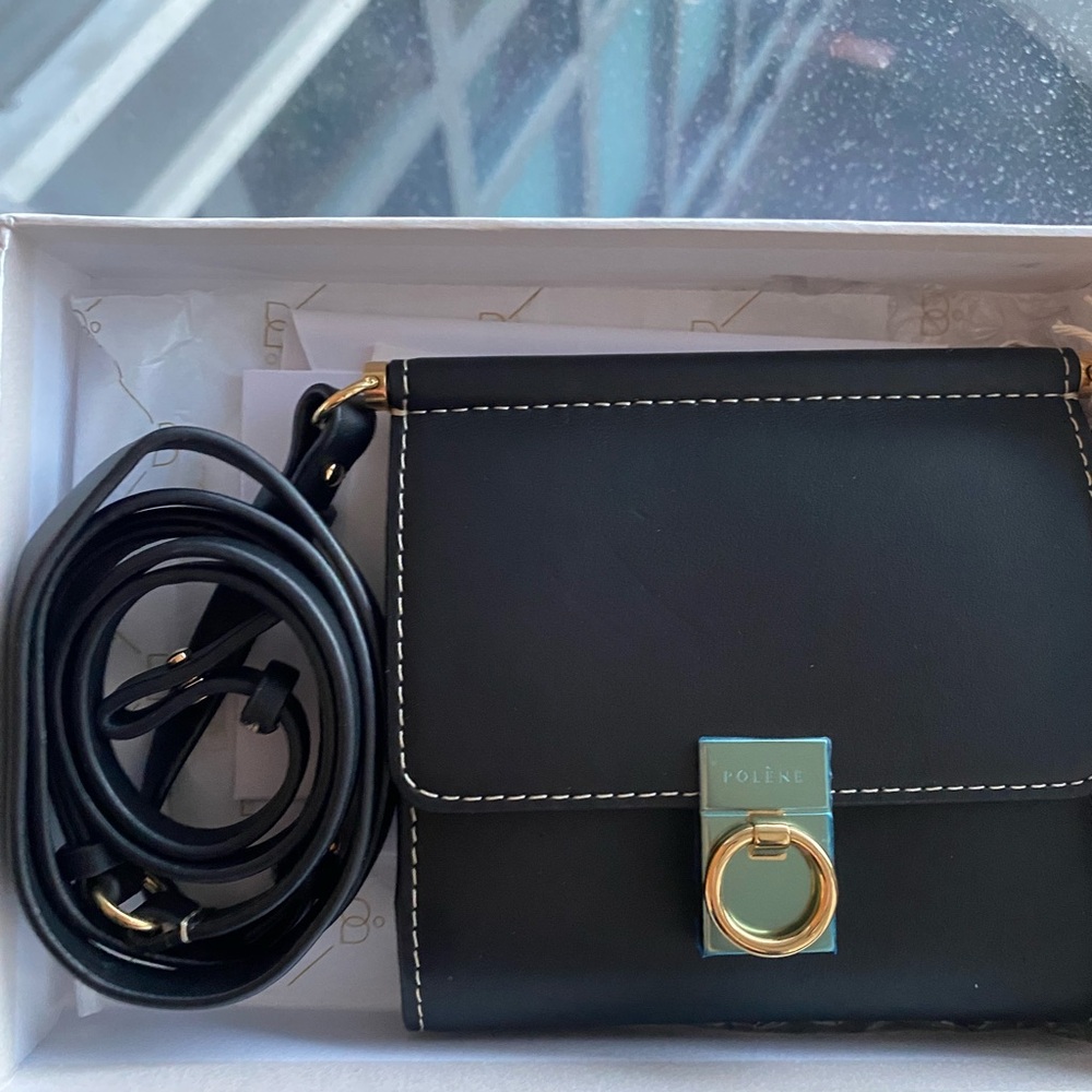 Polene Numéro Sept Crossbody Wallet in Navy